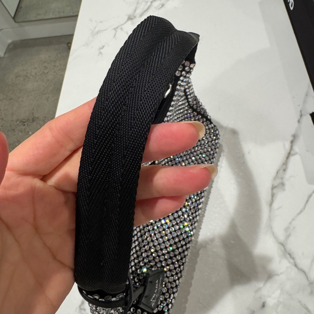 Prada Re-edition Black Crystal-Studded Shoulder Bag - Picture 7 of 11